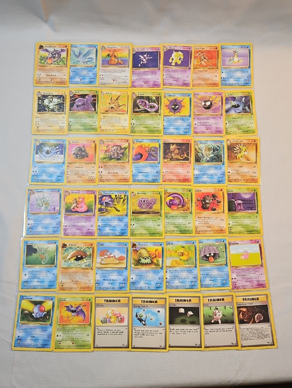 1999 Pokemon Fossil Base Set Card Lot 42 Cards